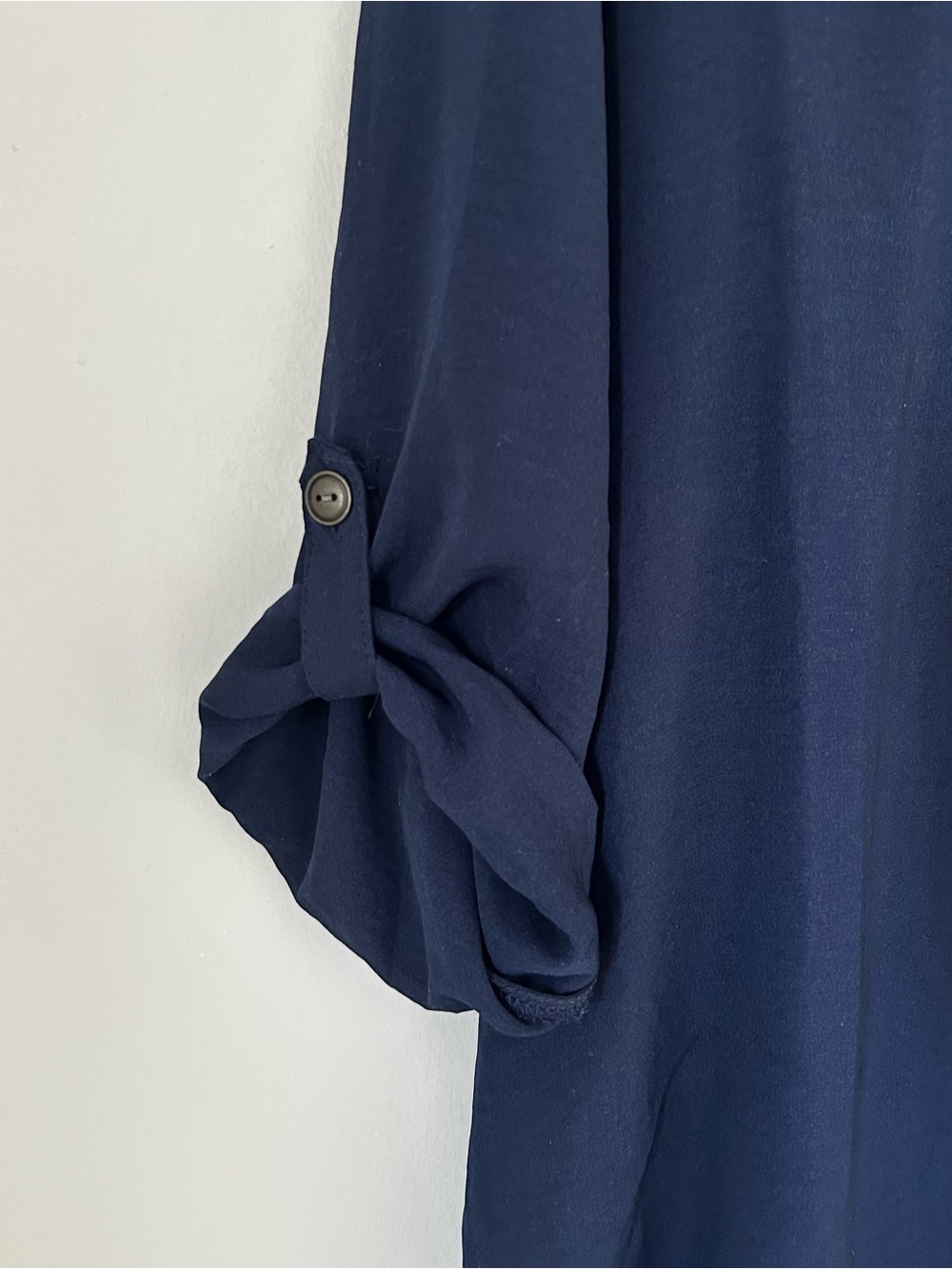 Maurices Navy Blue Quater Sleeve V-Neck Pullover Blouse - Picture 5 of 7